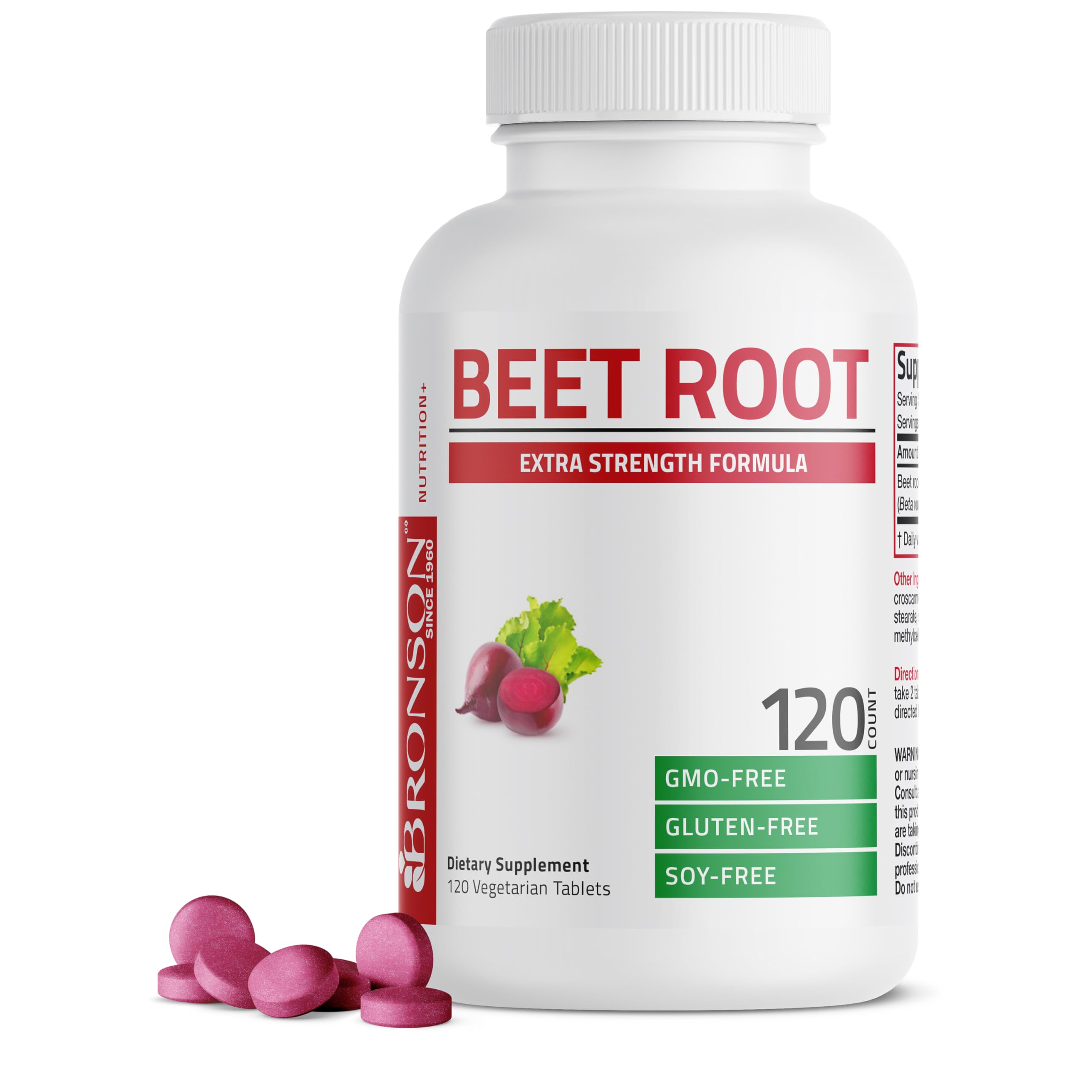 Bronson Beet Root Extra Strength, Non-GMO, 120 Vegetarian Tablets