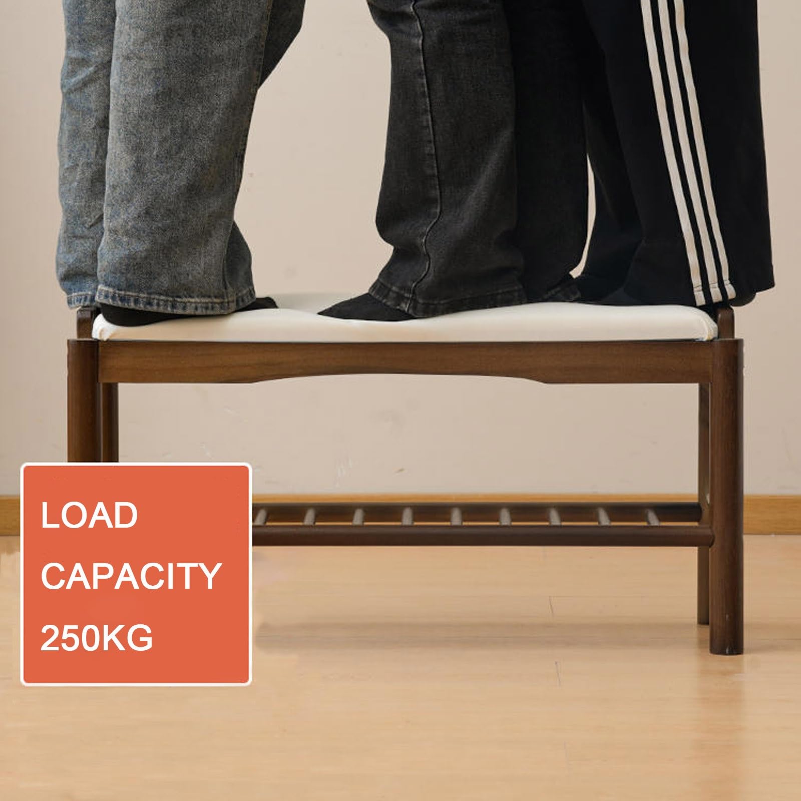 Banc de rangement à chaussures en bois avec siège coussin, entrée avec tiroirs rabattables, étagère à chaussures autoportante pour couloir et placard (100 x 35 x 45 cm, blanc