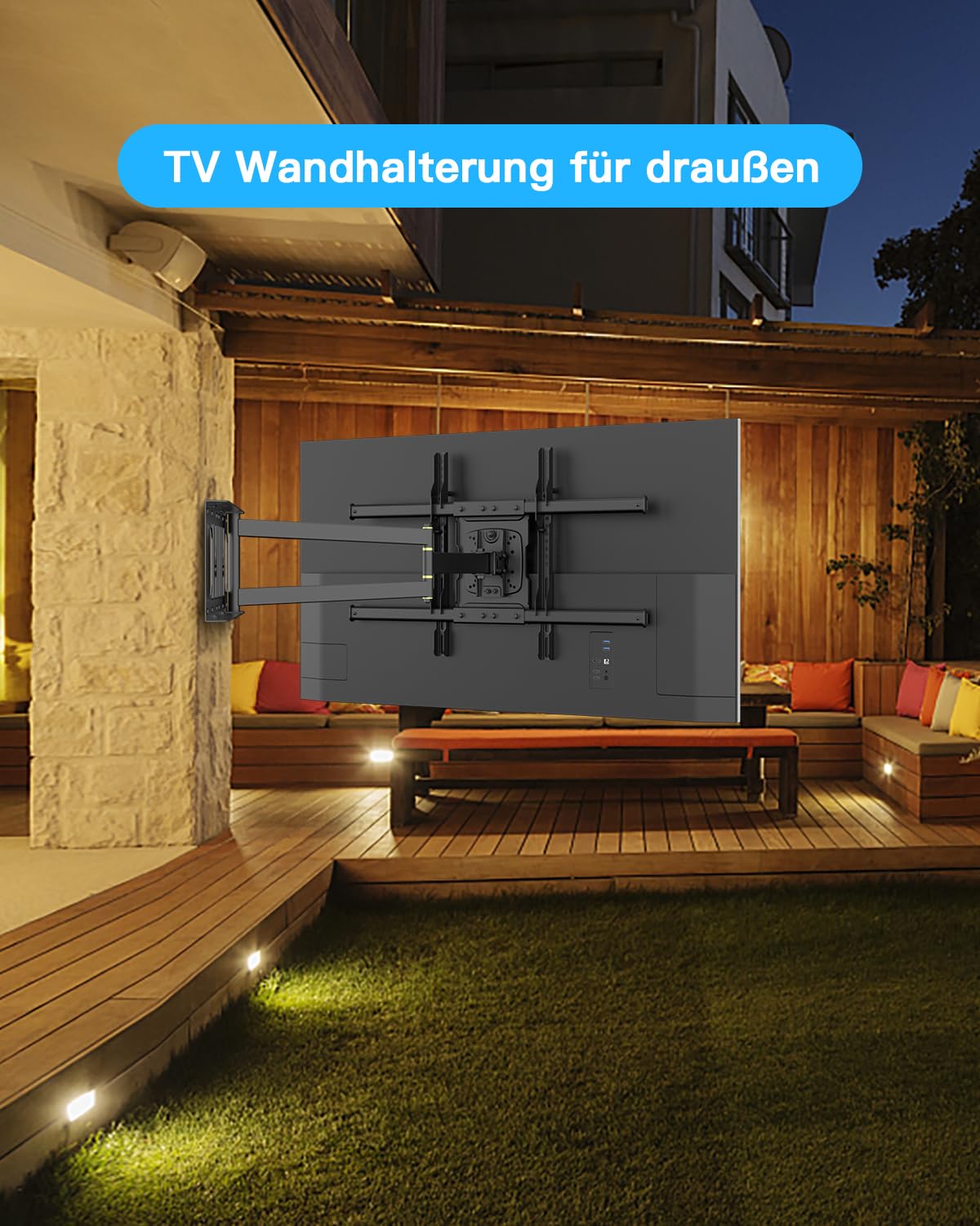 TV Wandhalterung mit 650mm Langem Arm WHYFONE Fernsehhalterung Wand Schwenkbar Halterung Volle Bewegung Neigbar Drehbar Ecke Halter für 32-70 Zoll Flach&Curved Fernseher bis zu 35kg, VESA 600x400mm