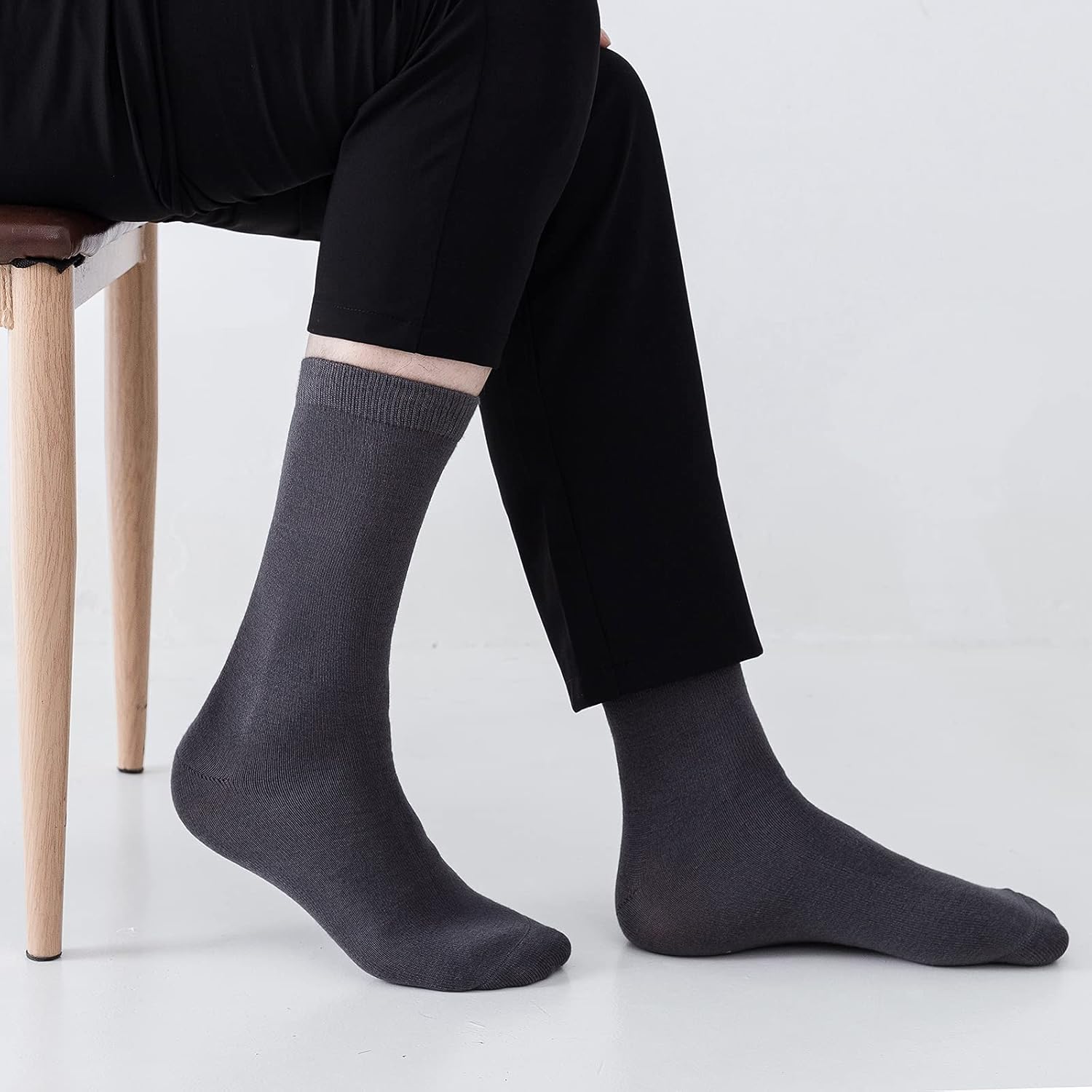 Sock Amazing Unisex Bamboo Rayon Socks Super Soft Black Crew Socks 8 Pack - Image 6