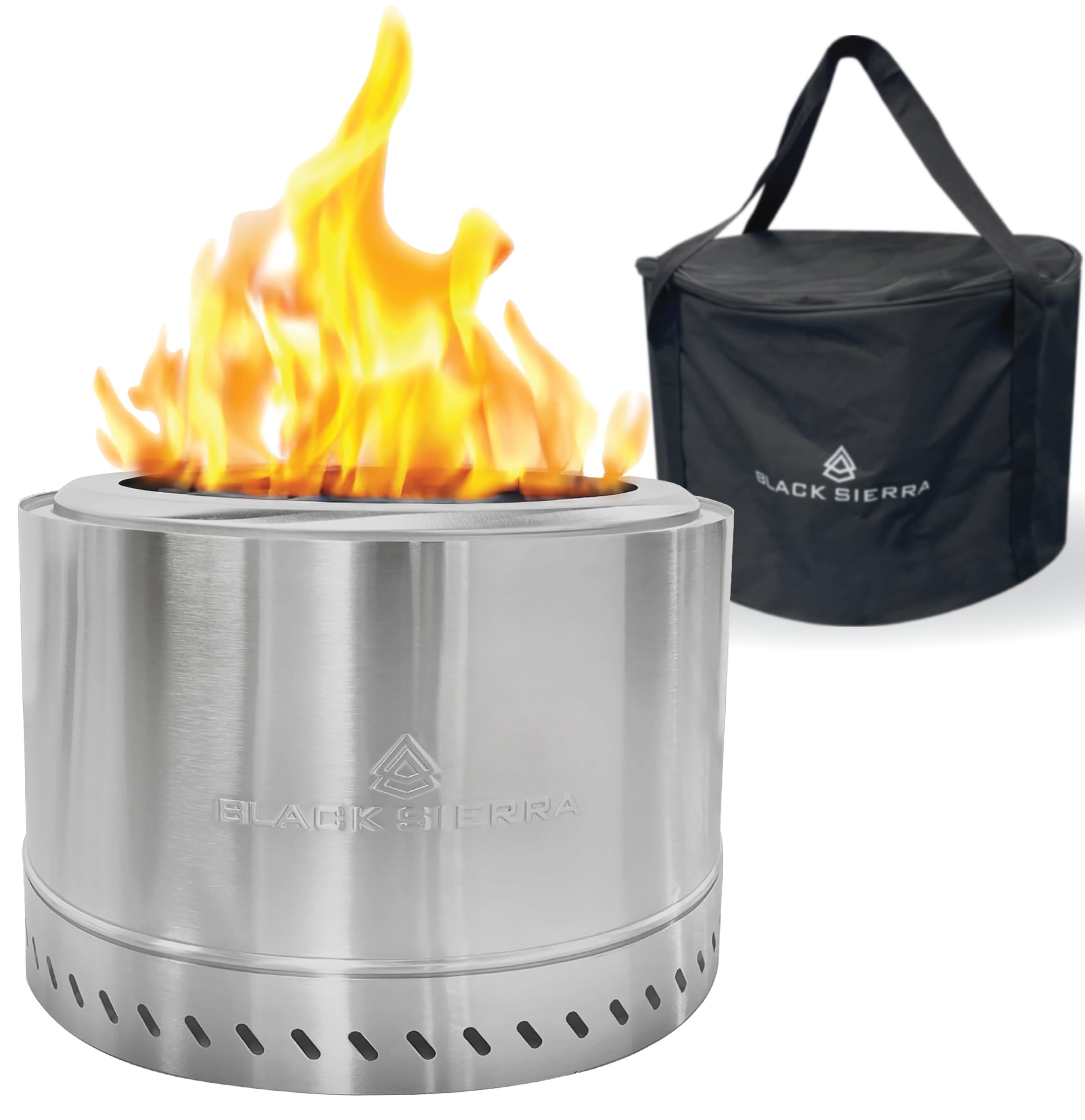 Fire Pit COOZOOM 19 Inch Large Smokeless With Stand Portable