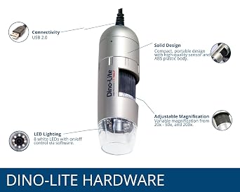 Dino-Lite AM3111 - USB, 0.3MP, 20x - 50x, 200x, 8 LEDs