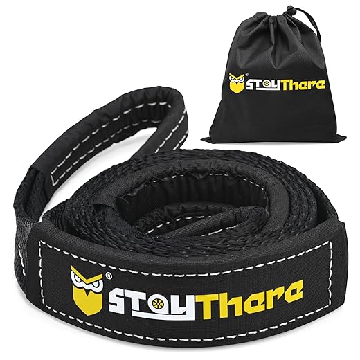 Staythere 3"×20' tow strap heavy duty with 30,000 lb capacity-emergency towing rope for recovery vechiles-storage bag…