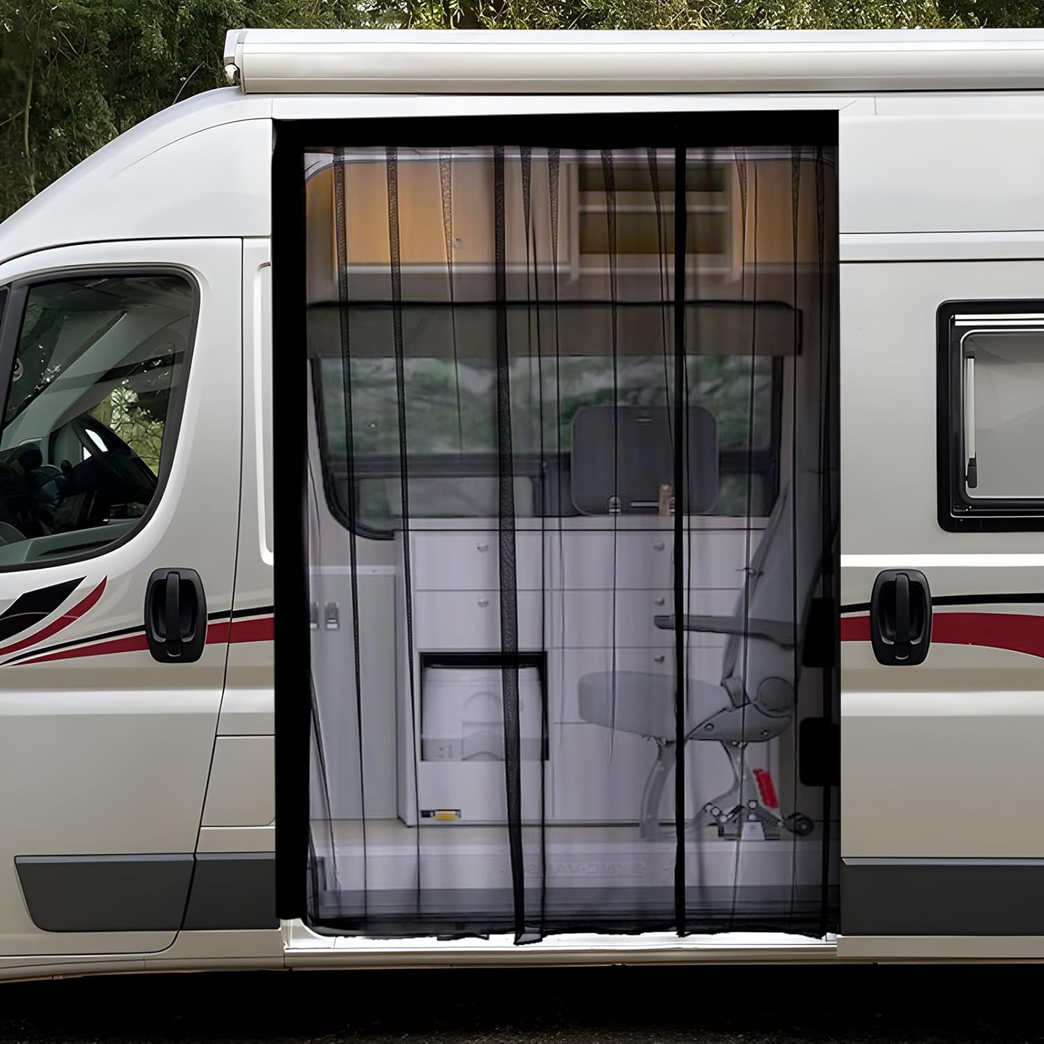 ZATOOTO Van Bug Screen Magnetic Sliding Door Van Screen Mesh Curtains Easy to Install and Remove, Universal Fly Screen for Mercedes Sprinter Ford Transit RAM Promaster and Campervans, 71"(H) x 59"(W)