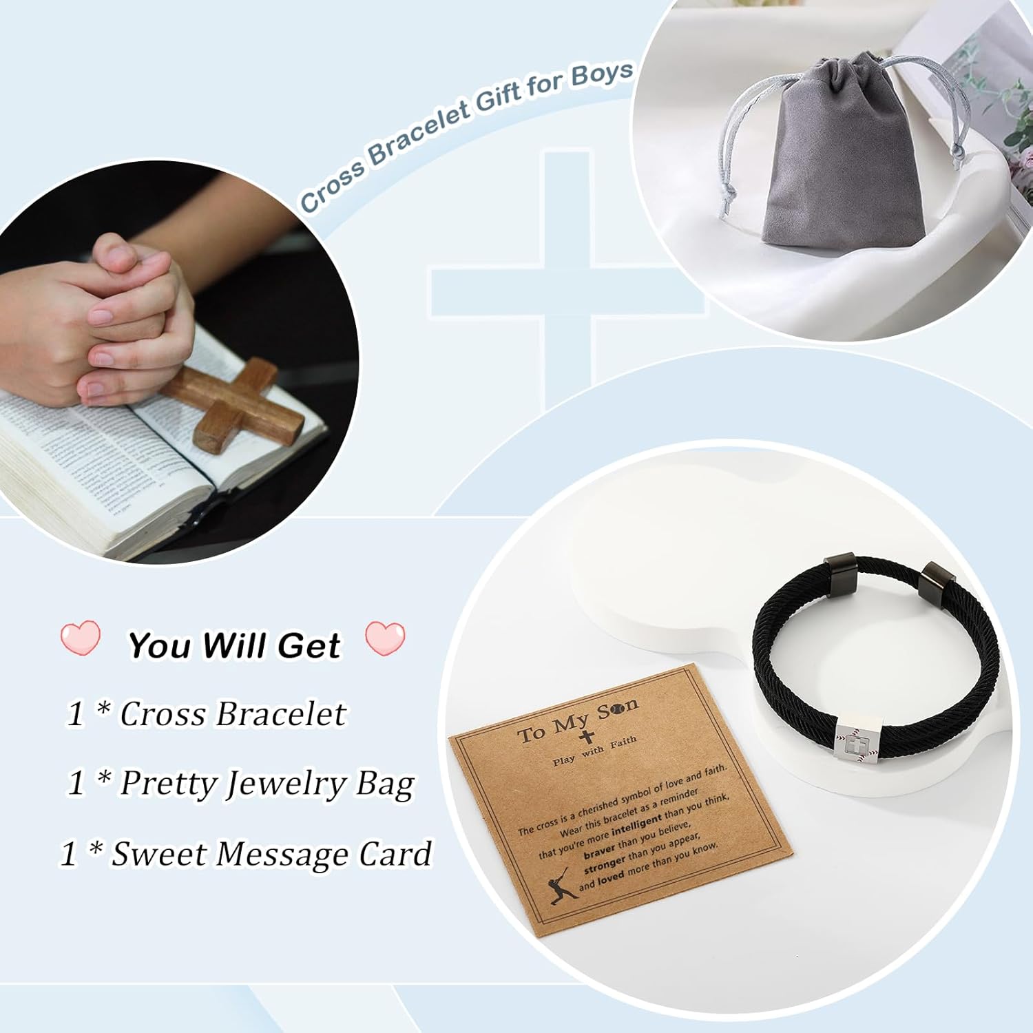 Baseball/Soccer/Basketball/Football Cross Bracelet for Graduation Boys Men Son Teen Players Team Lovers Grandson Birthday Gifts - Image 6