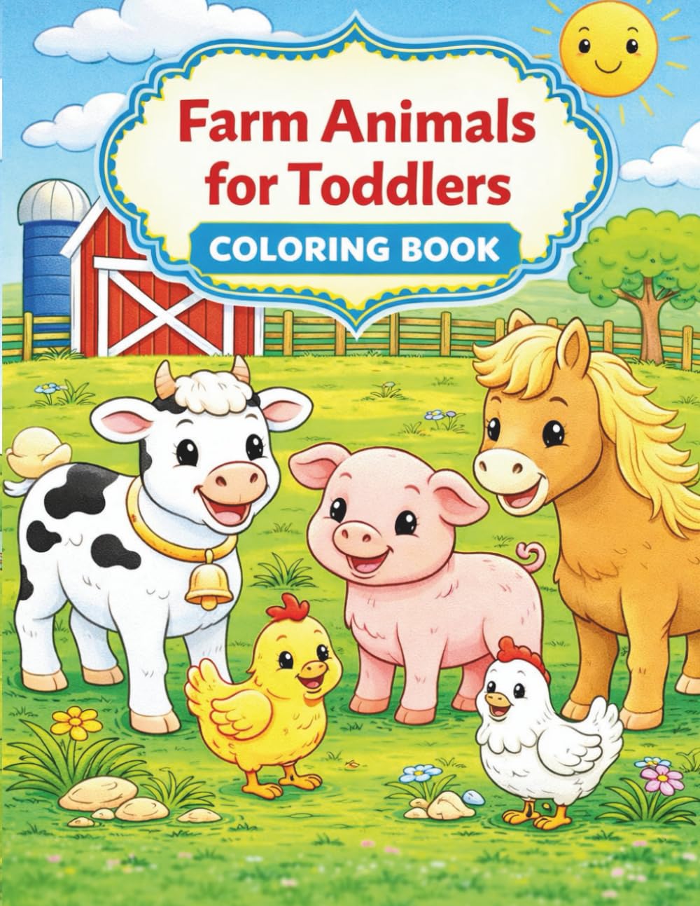 Farm Animals for Toddlers Coloring Book