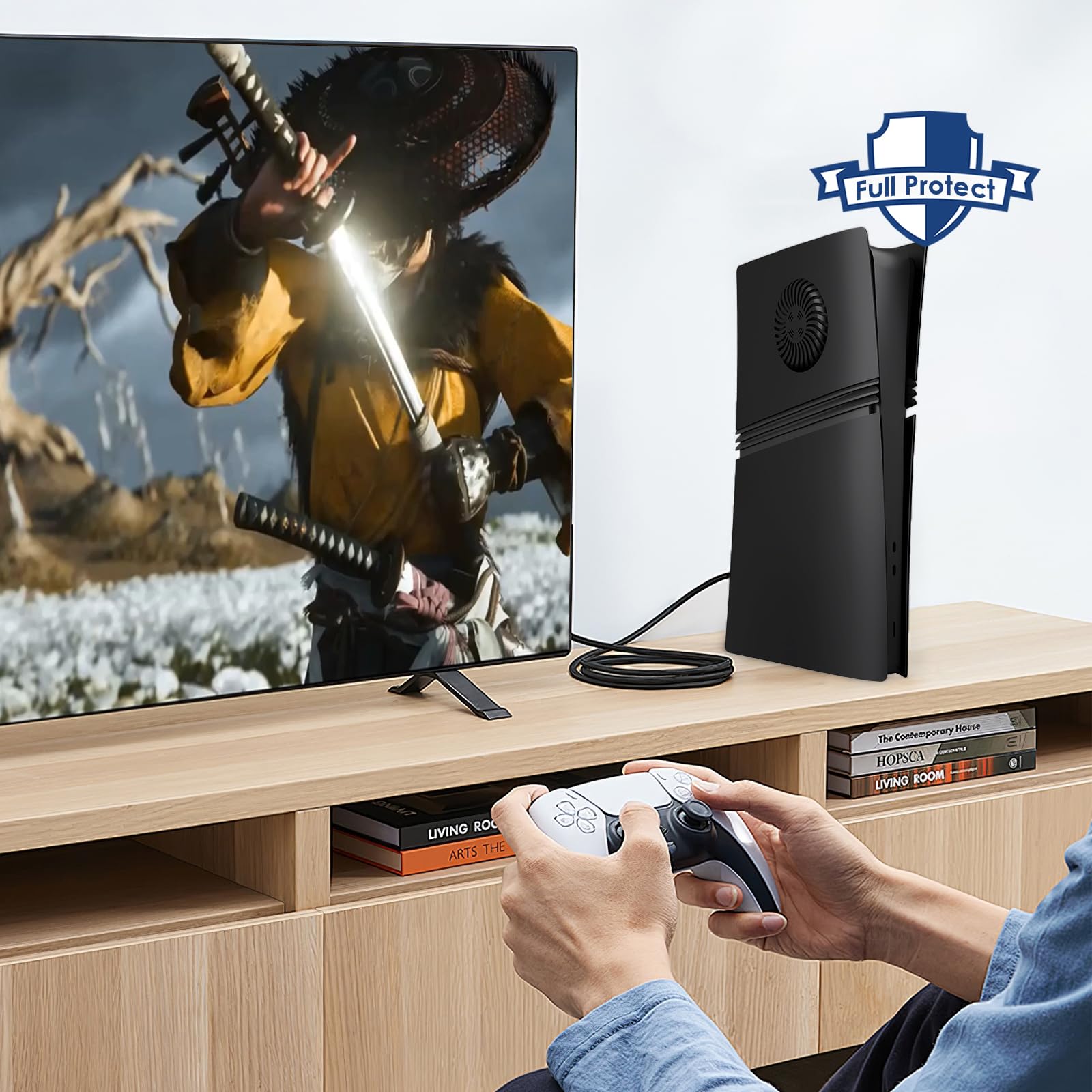 Placas frontales a prueba de golpes para PS5 Pro Digital Edition – Placas de repuesto mate de ABS duro con rejillas de ventilación, paneles a presión a prueba de polvo y antiarañazos (para consola