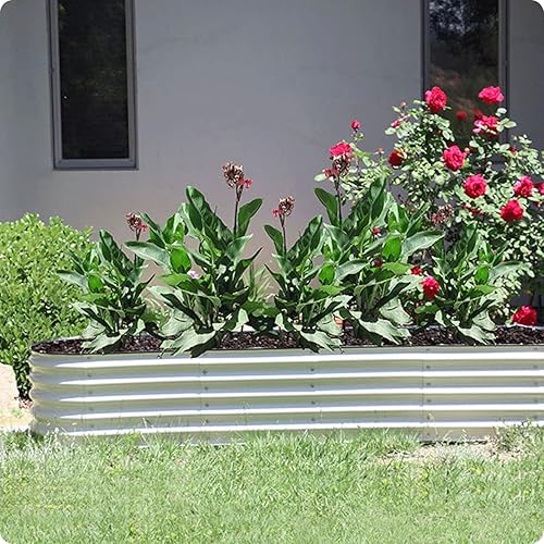 Miniatura 5 de OLLE Camas elevadas de 17 pulgadas de alto, tamaños 12 en 1, para jardinería, maceta galvanizada para verduras, camas de jardín elevadas de metal