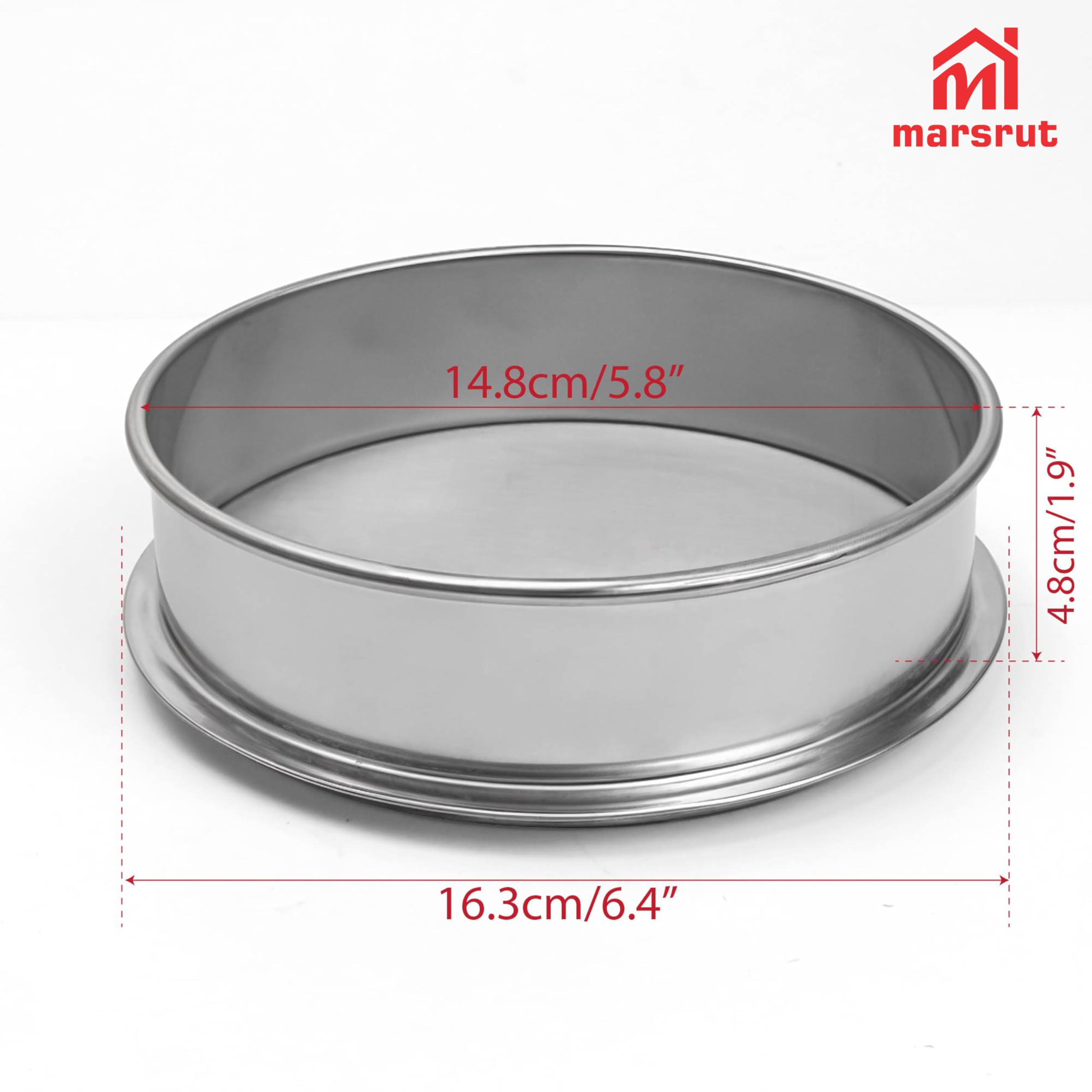 Lot de 3 tamis en acier inoxydable pour herbes, pollen, empilable, 25, 45, 75 microns (taille : 15 x 4,8 cm, couleur argent)