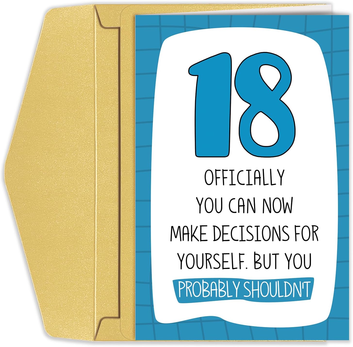 18th Birthday Card for Him Her, 18 Years Old Birthday Card