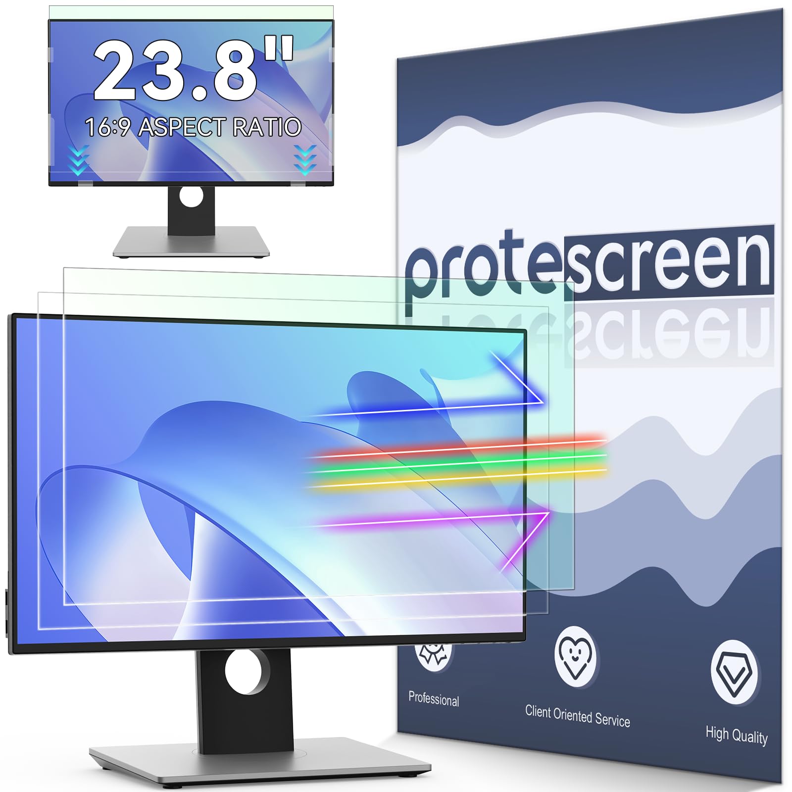 [2 Pack] Anti Blue Light Screen Protector Compatible with Lenovo HP, Dell, Acer, Asus, Samsung etc, 16:9 Aspect Removable Anti-Glare UV Blocker Eye Protection Film Laptop-image-4