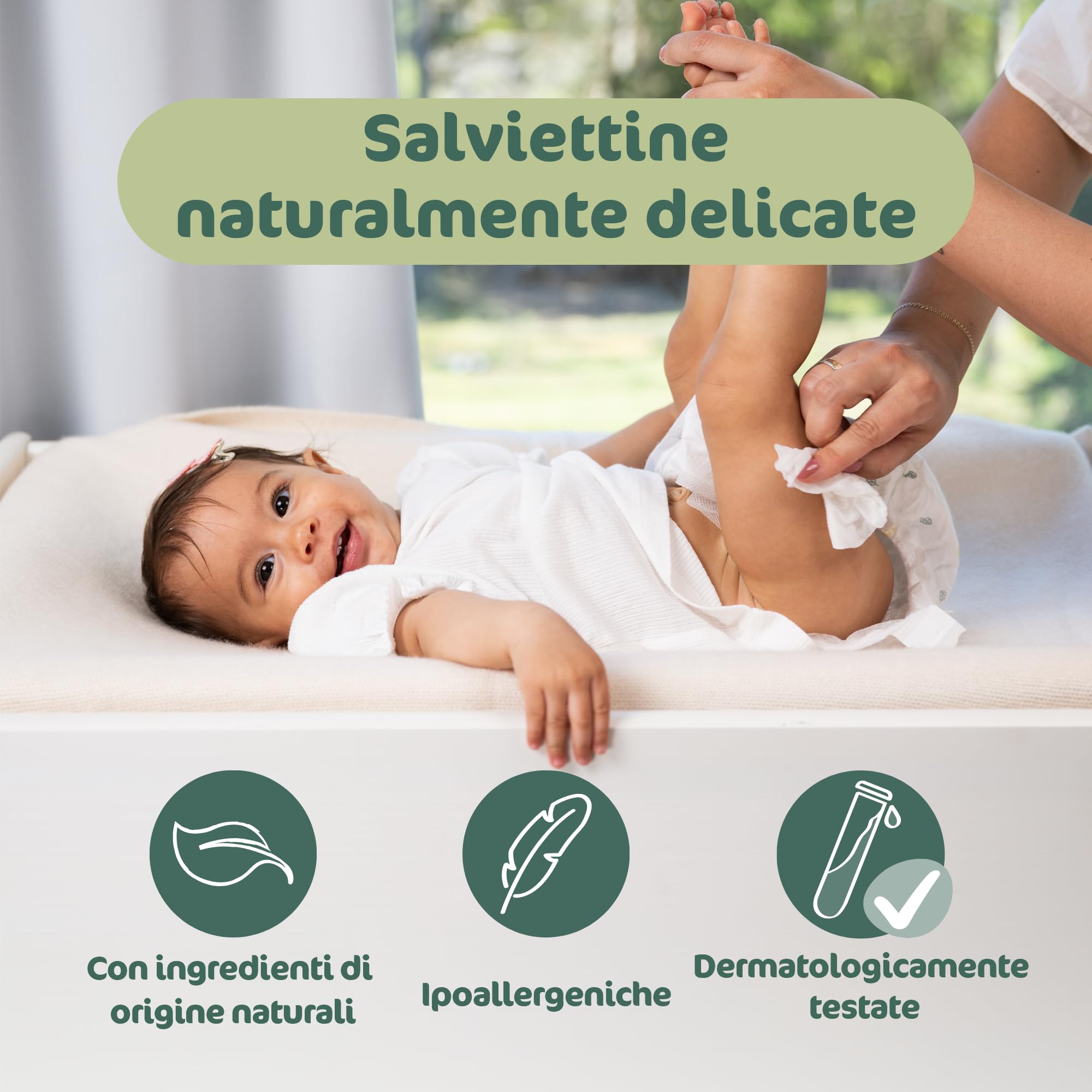 Naty Salviettine per Neonati e Bambini con Aloe | 98% Acqua, Ipoallergeniche e Naturali per Pelli Sensibili | Senza profumo | Dermatologicamente testate | 672 pezzi (12 confezioni)