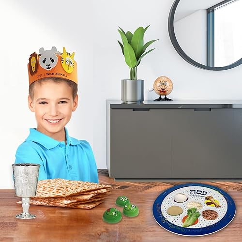 Miniatura 3 de Rite Lite Plato de seder de melamina Jerusalén para niños  Plato de servir elegante y colorido de 9 pulgadas, regalos de fiesta judía de Pascua,
