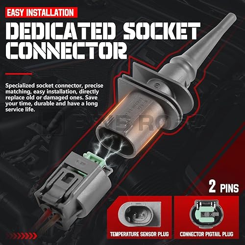 Miniatura 2 de Sensor de temperatura del aire exterior ambiental con conector conector 6581693695365816905133 + 61132359999 compatible con BMW E46 E39 E38 X3 X5 Z4