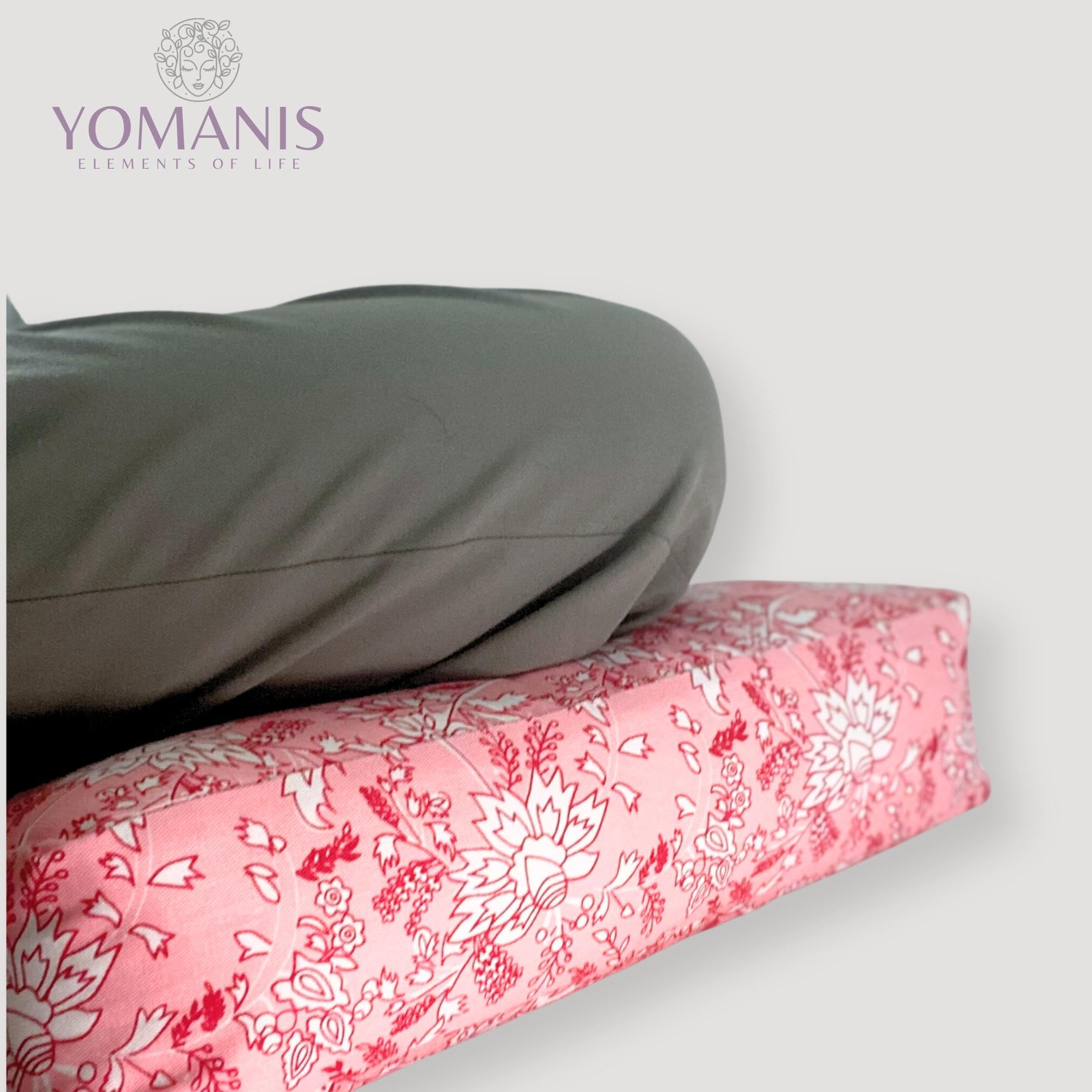 Balisa Cuscino da viaggio Bolster 40 x 18 x 10 cm per yoga e meditazione, imbottitura in cotone, solido e stabile, naturale e biologico, certificato Öko Tex. Ideale per lo yoga in viaggio