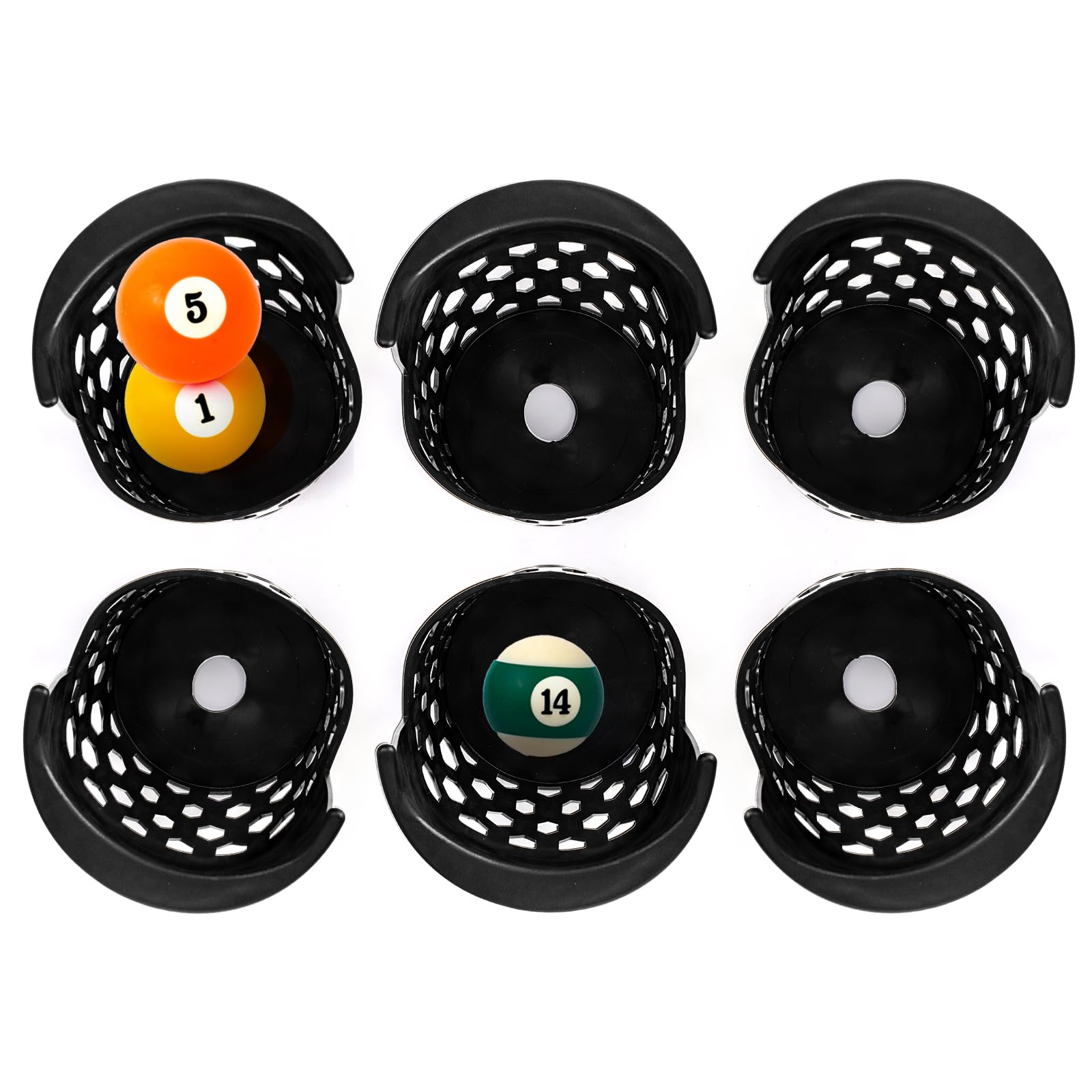 Eorbow 6 Stück Billardtischtaschen, robustes Billard-Set inklusive 4 Eck- und 2 Seitentaschen