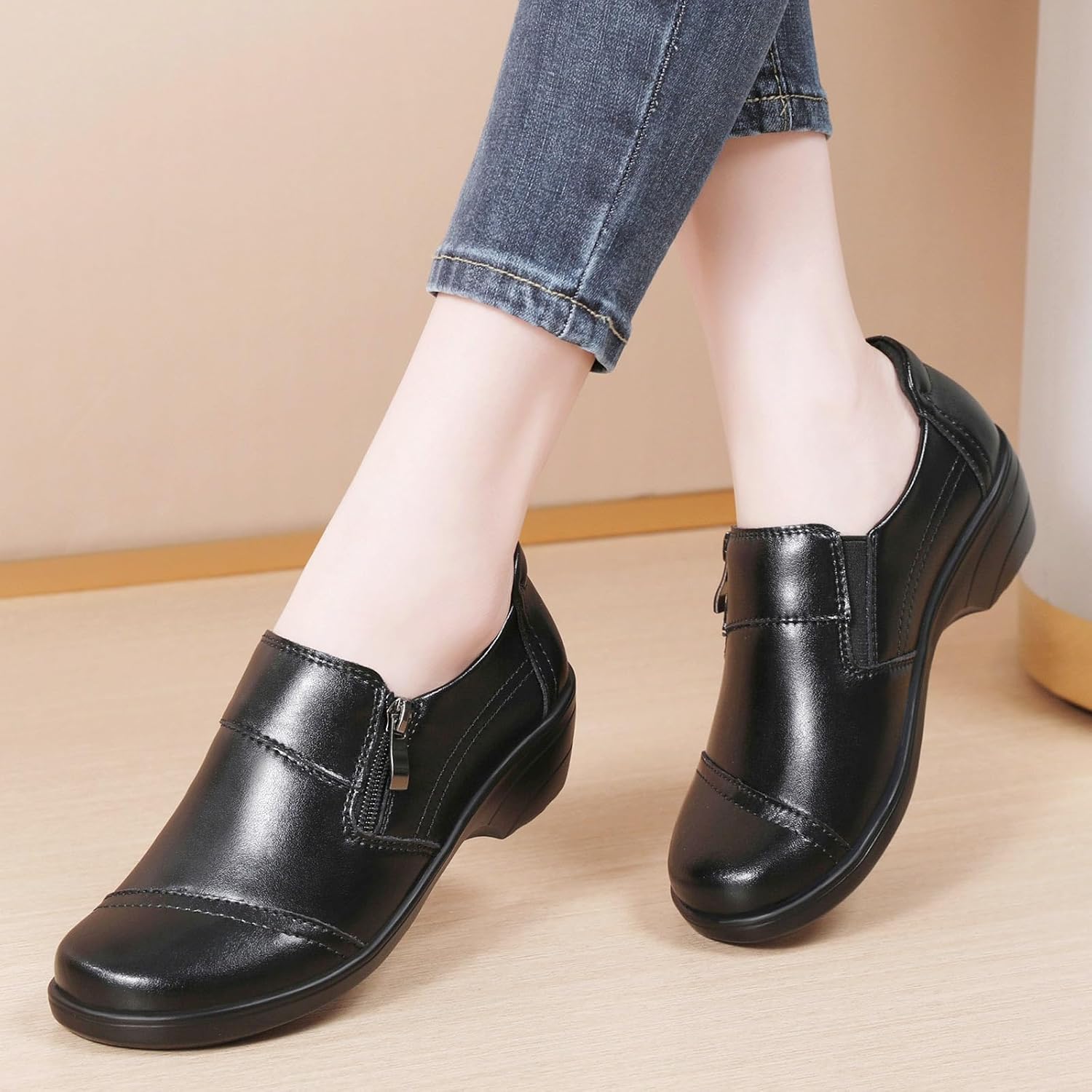 QAE Loafers for Women Comfortable Loafers Slip-Ons Dress Shoes for Women Business Casual Work Office Shoes Women's Orthopedic Walking Shoes - Image 9