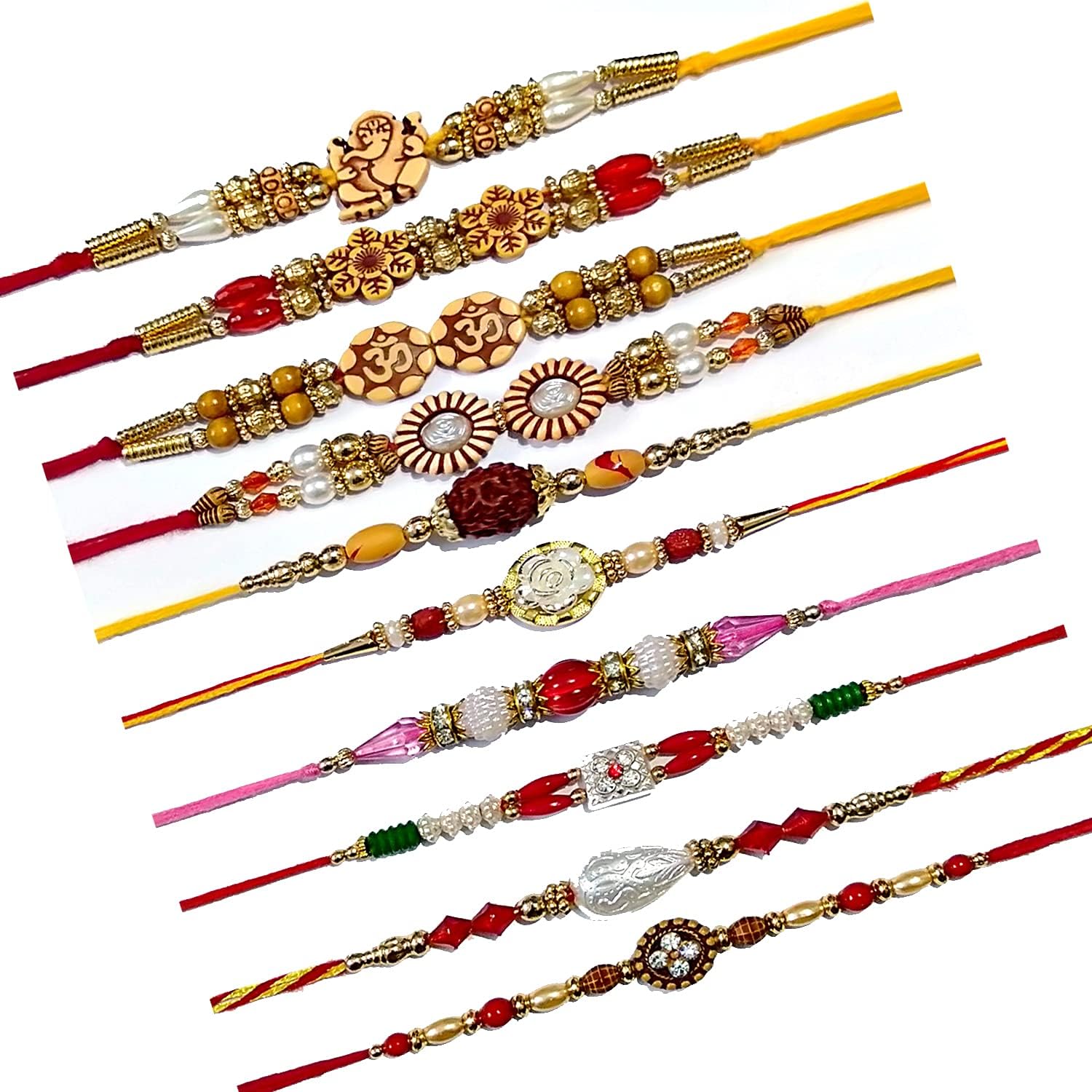 Siddhi Vinayak Collection Beautiful Rakshabandhan Rakhi For Brother, Bhaiya, kids and Bhabhi (Combo Of 10)