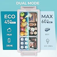 Vista 6 de Euhomy - Refrigerador de automóvil, 12 voltios, 35L (38 qt), refrigerador RV con 12/24 V CC y 120-240 V CA, refrigerador y congelador