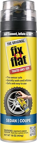 Fix-a-Flat S60420 - Reparación e inflador de neumáticos planos de emergencia en aerosol, para neumáticos estándar, fórmula ecológica, ajuste