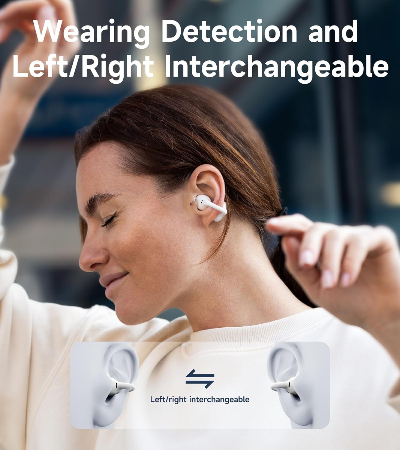 Edifier LolliClip Open-Ear True Wireless Earbuds, Bluetooth 5.4, Hi-Res LDAC, Adaptive ANC, Health Monitoring, Spatial Audio, Interchangeable Design, Multipoint, App Control, IP56, Black - Image 8