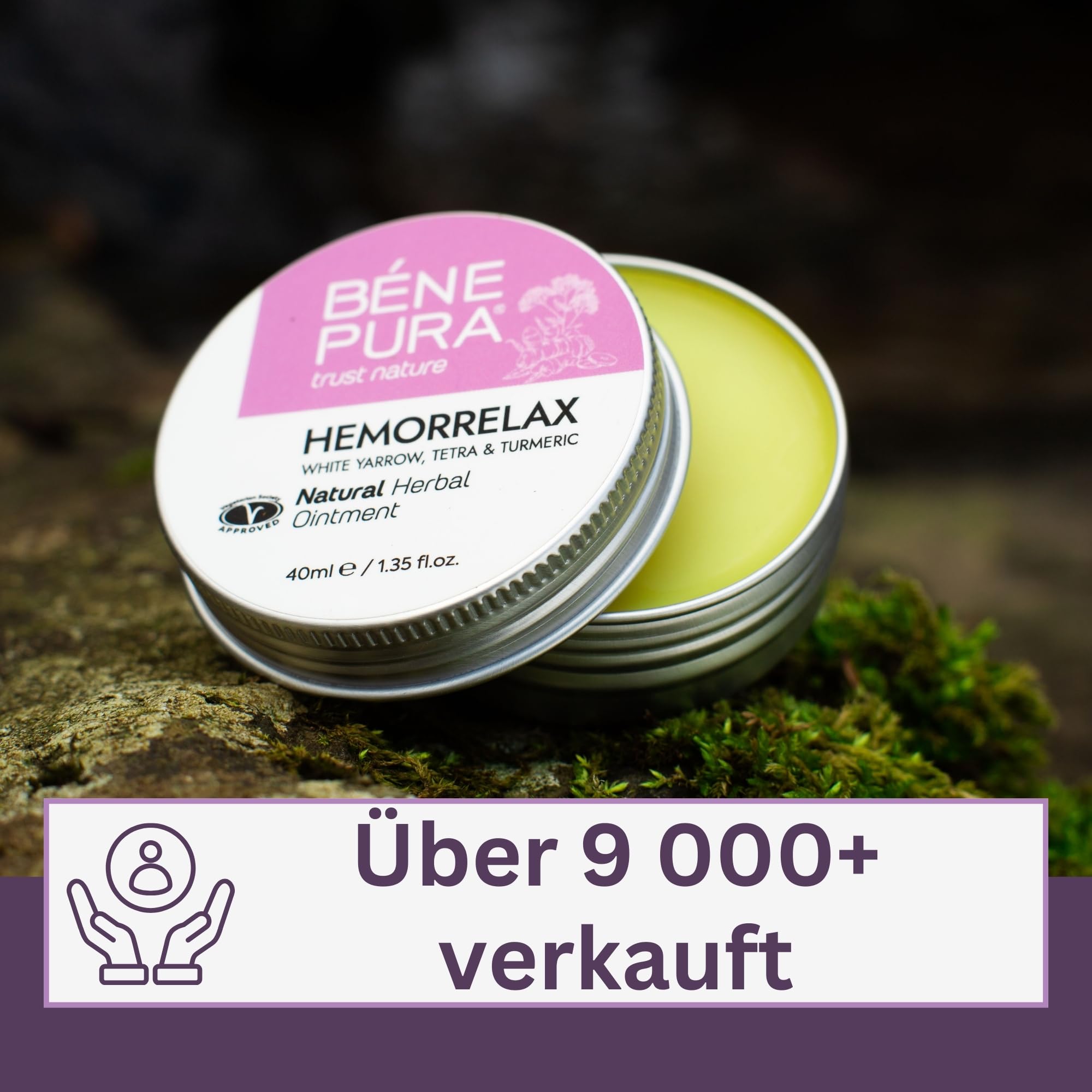 BenePura Hemorrelax Hämorrhoiden Salbe, Natürliche Salbe gegen Brennen, Juckreiz und Beschwerden mit Weißer Schafgarbe, Sumach und Kurkuma, 40 ml (3er Pack)