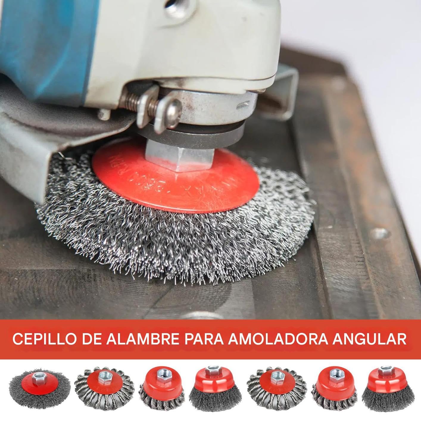 Spazzola A Filo Per Smerigliatrice Angolare Set Da 7 Pezzi Resistente Per | Utensili Elettrici Per Saldatura Smerigliatura Lucidatura Lavorazione Del Legno Accessorio Per Smerigliatri