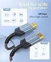 BlueRigger 10K 8K HDMI 2.1 Cable 48Gbps (10FT, 8K 60Hz, 4K 120Hz, eARC, HDR10 VRR HDCP 2.3) Ultra High Speed HDMI Cable Braided Cord - For Gaming Xbox Series X Roku HDTV Monitor gallery image