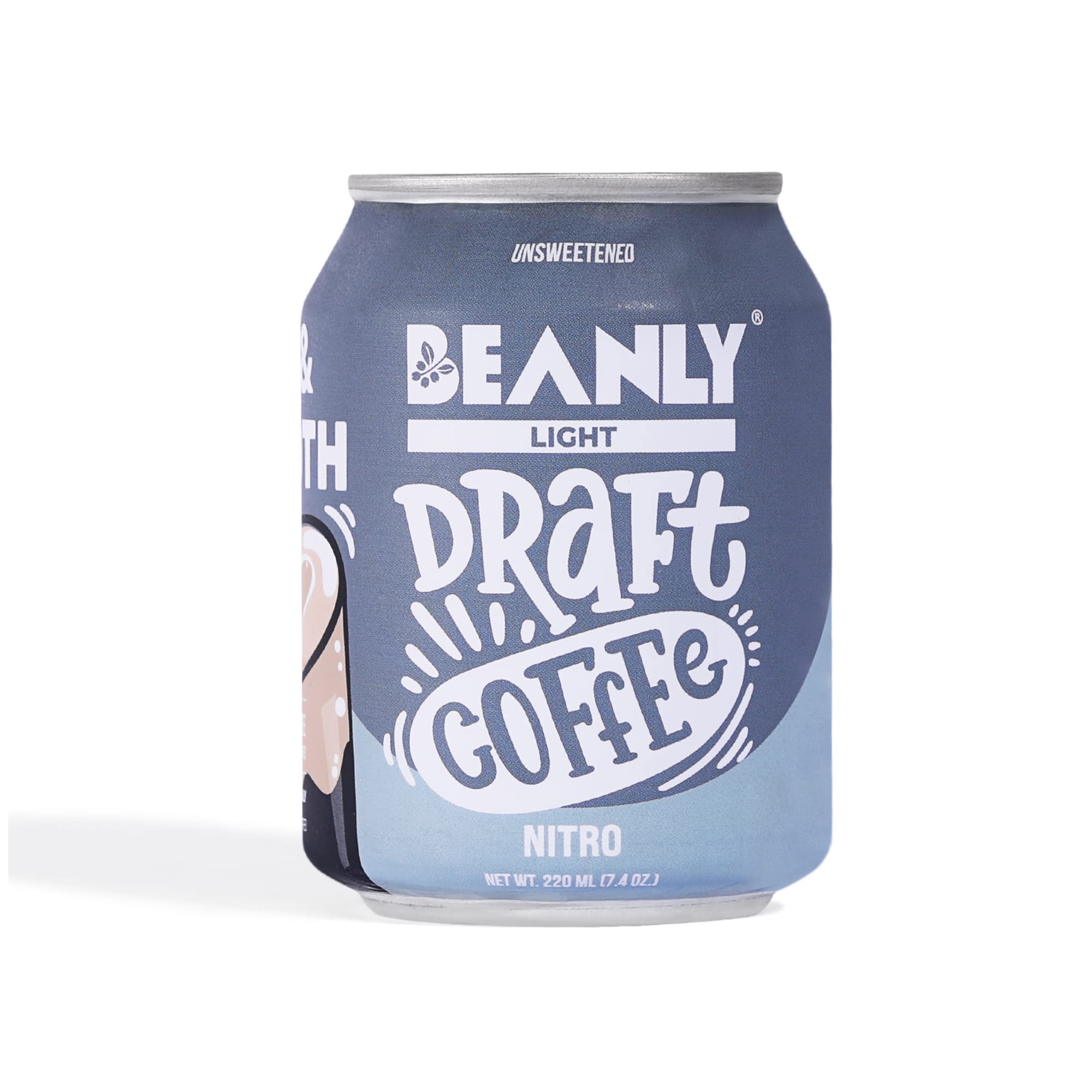 Beanly Nitro Draft Super Smooth Ready To Drink Coffee | Pack of 6 x 220ml Cans | High caffeine Coffee | Dairy, Gluten, Sugar and Preservative Free