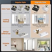 Vista 8 de Pestillo Magnético de Bola para Puerta de Armario Jiayi Paquete de 2 Herrajes de Pestillos de Puerta de Bola Ajustables, Pestillo de Bola Plateada