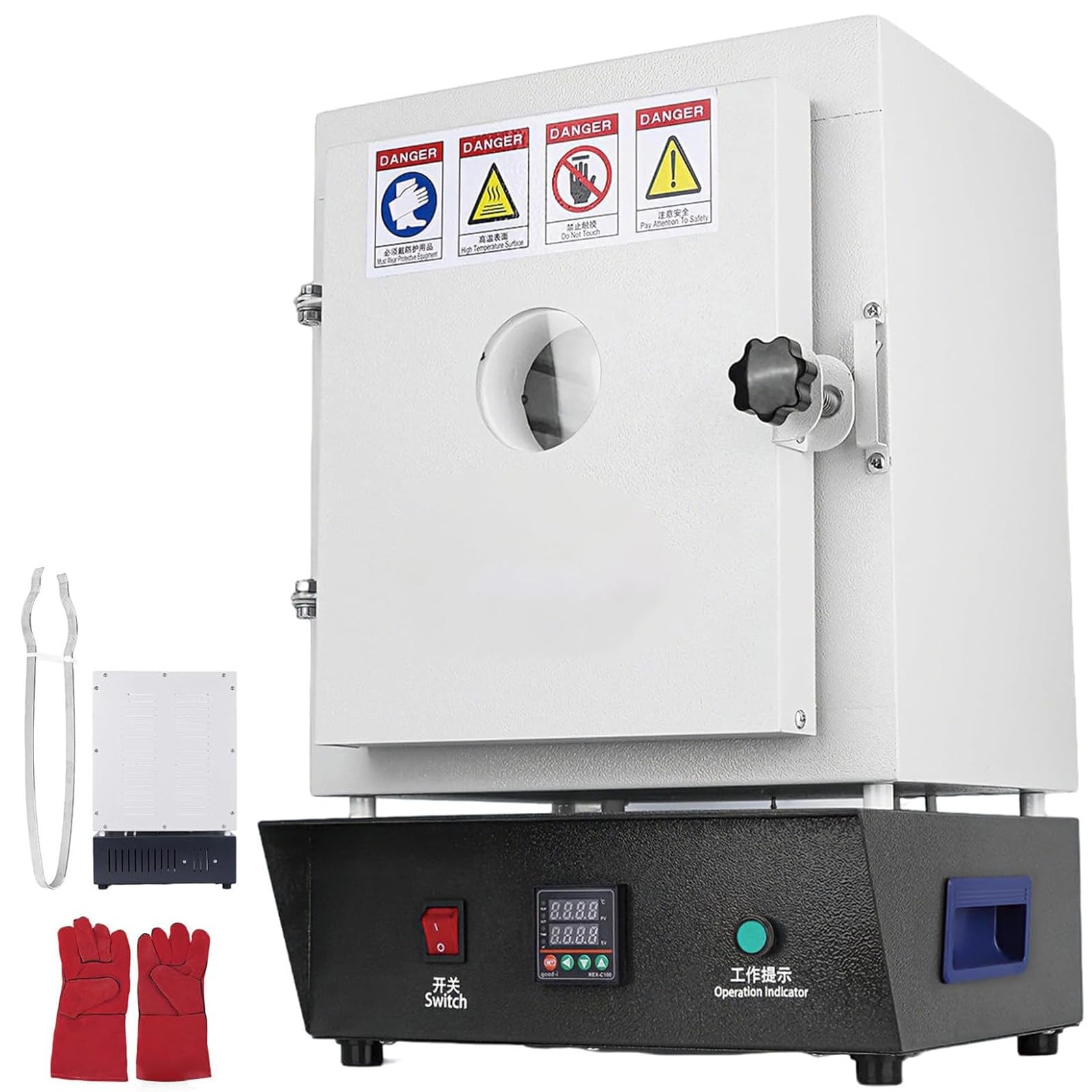 AityBuy 1500W Electric Burnout Oven Kiln, 1150°C High Temperature Muffle Furnace – Integrated Laboratory & Jewelry Processing Furnace for Casting