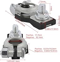 Vista 2 de Par positivo y negativo de terminal de batería, baterías de poste superior automotriz, apto para Nissan 243407F000 243407F001
