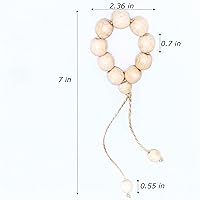 Vista 2 de Servilletero hecho a mano con cuentas de madera y cordel de yute, soporte para servilleteros de madera rústica asequible para decoración de mesa