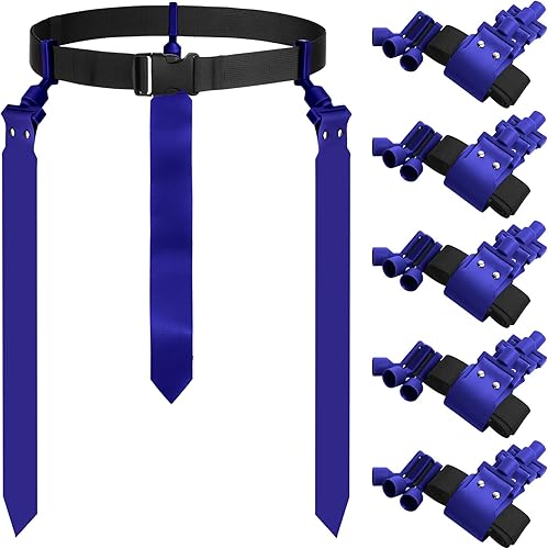 Junkin Juego de cinturones y banderas de fútbol para 6 jugadores, cinturón de fútbol ajustable con 3 banderas por cinturón para niños, adolescentes