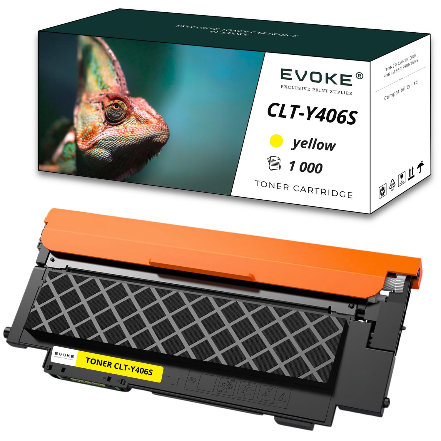 EVOKE CLT-K406S + CLT-C406S + CLT-M406S + CLT-Y406S Toner Kompatybilny z SAMSUNG CLX-3305FN CLX3300 CLX3305FN CLP360 (Zestaw CMYK) 4500 Stron