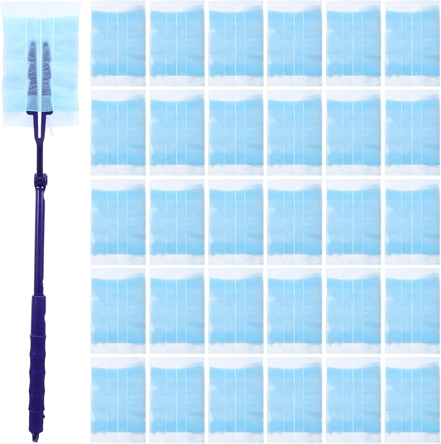 Mipcase 41pcs Disposable Duster Refills for Cleaning Walls and Screens with Plastic and Fiber Material, Reduces Microparticles, Suitable for Home and Office Use, Multi-Surface Dusting Pads