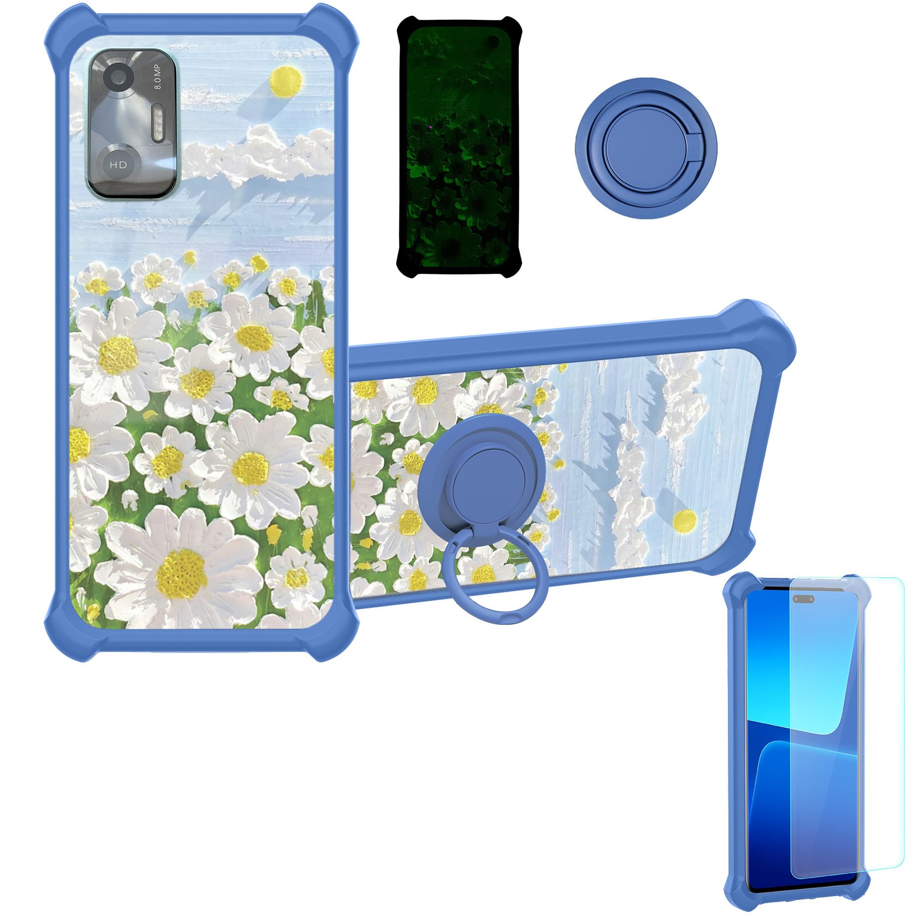 bojioderf Custodia Comaptibile per Vortex Zg65h Case Custodia [ con 9H HD Vetro Temperato] Cover Supporto PC + Silicone YGL-CJ