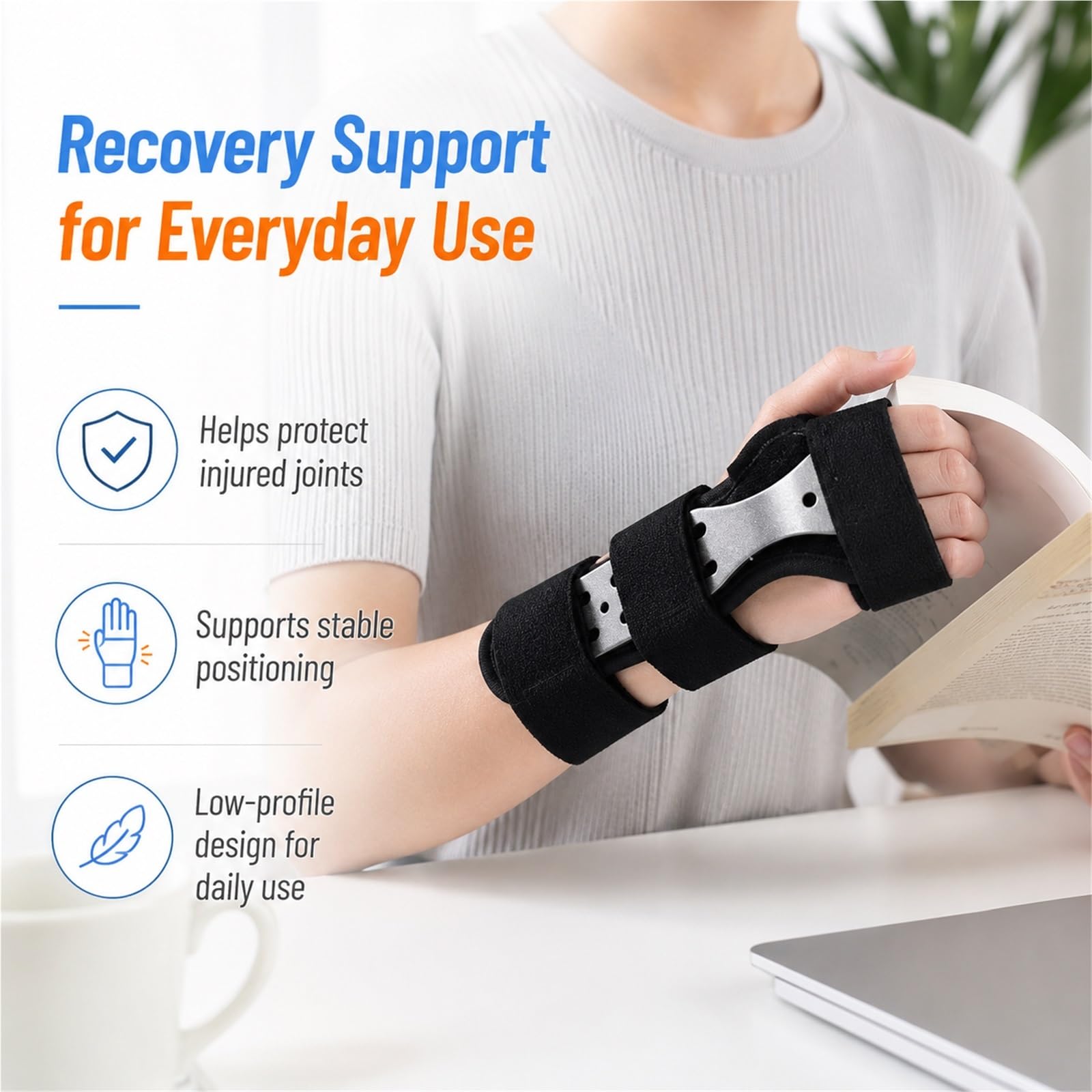 Handgelenkbandage mit Schiene Rechts Links Einstellbar Ergonomische Handgelenkstütze für Sehnenscheidenentzündung Arthritis Tendinitis Atmungsaktiv Handgelenkschutz