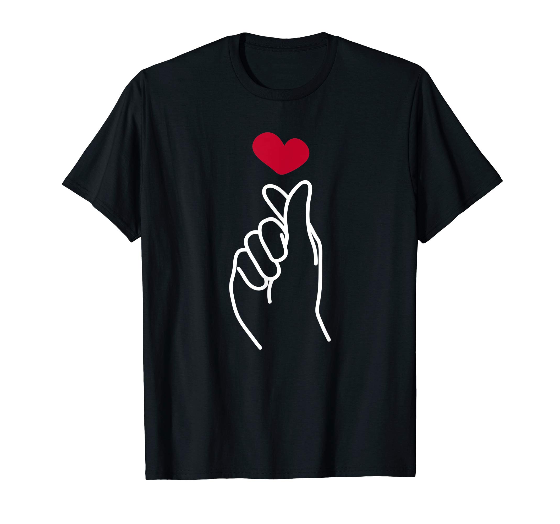 Saranghae Kpop Korean Pop Music Heart Design K-Pop Finger T-Shirt