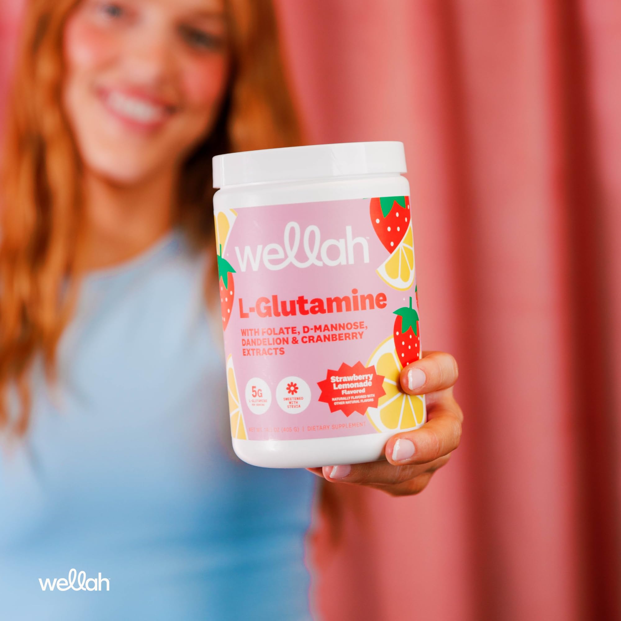 Wellah L-Glutamine Powder (Strawberry Lemonade) 50 Servings — Amazon image 4
