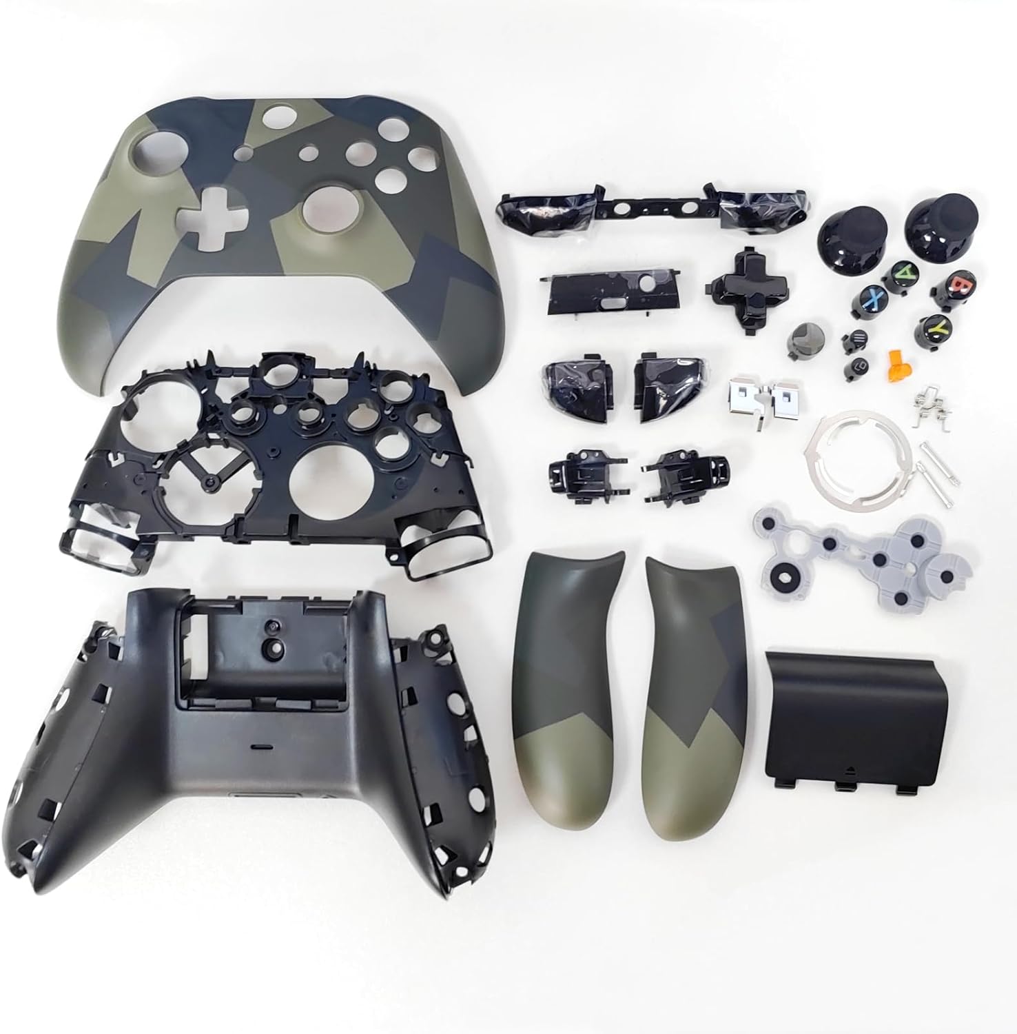 Replacement Housing Shell Full Set for Xbox One Controller - Green Camo Special Edition, DIY Faceplate Case Cover Buttons Accessories for Xbox One S/X Controller (Model 1708)