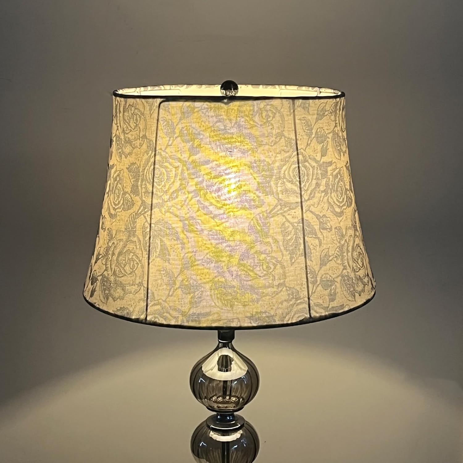 TOOTOO STAR Drum lamp shades, 12x16x11in Printed Floral Lamp shades, 1 Pack Lamp Shades for Table Lamps, Floor Lamps (Spider Fitter)