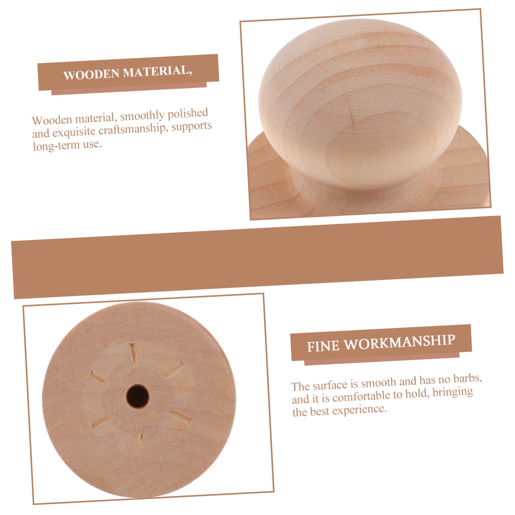 HOMSFOU 2 Sätze Festes Rundgriff Stempel Zum Basteln Wachssiegelstempel Stempelversiegelung Griff Für Scrapbooking-Stempel Siegelstempelgriffe Holz 6 Stück * 2