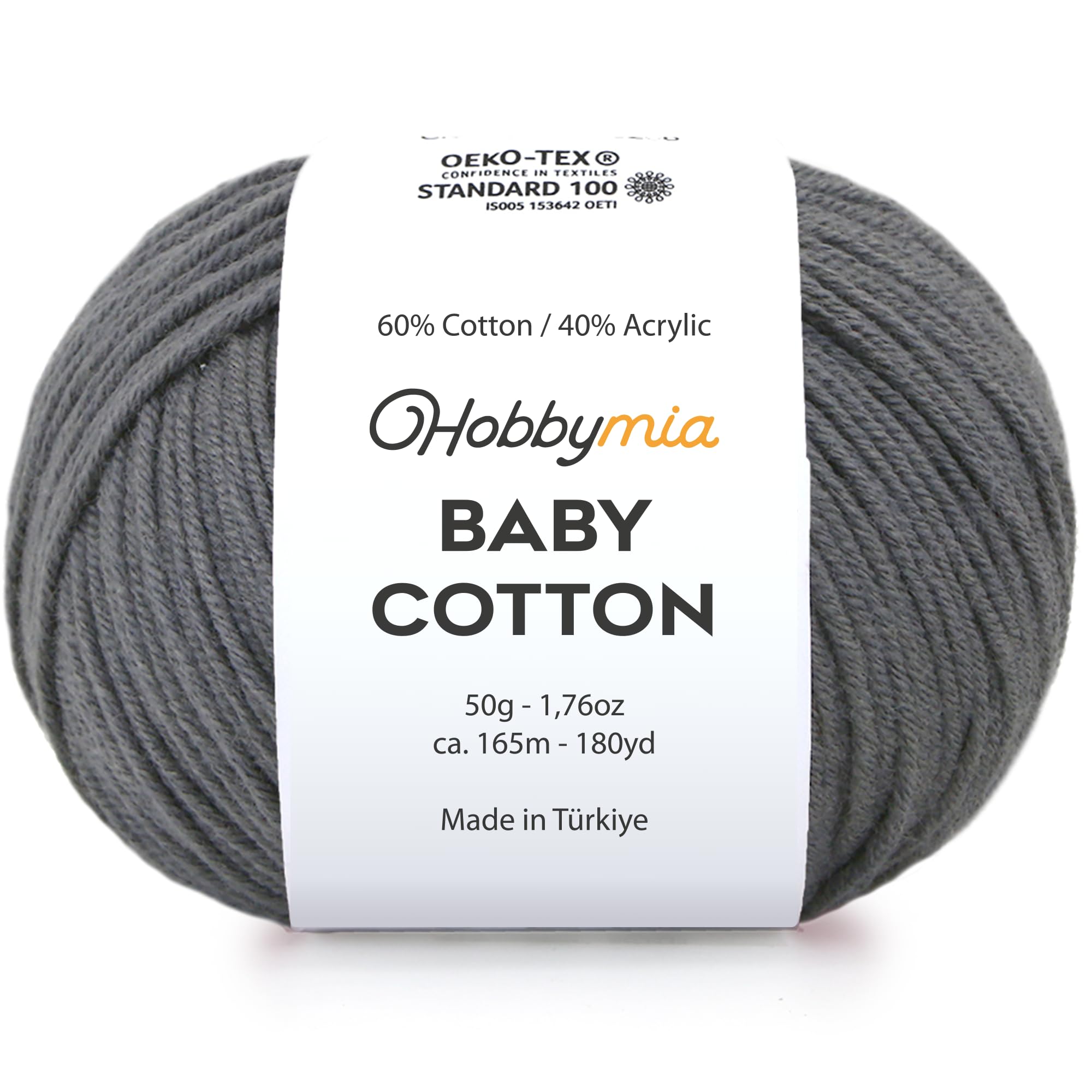 Baby Cotton Blend Yarn – Soft Sport Weight Yarn for Crochet & Amigurumi - 50g/180yds - 60% Cotton 40% Acrylic - Ideal for Baby & Knitting Proj.(Neon Green, 1 Ball) — view 61