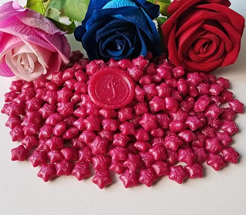 Miniatura 2 de 300 cuentas de cera de sellado de estrella de la suerte, cuentas de sello de cera flash PORXFLY para sello de sellado, ideal para invitaciones de