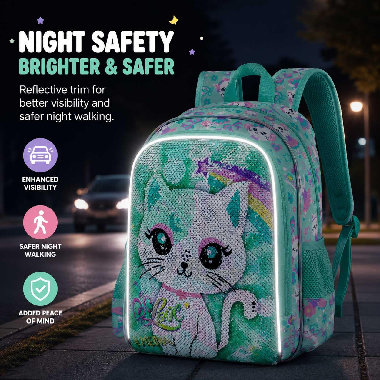 UFNDC Mochila de 3 piezas para niñas con fiambrera, bolsa de libros de lentejuelas para niños de 16 pulgadas con fiambrera, mochila escolar para niños pequeños de primaria