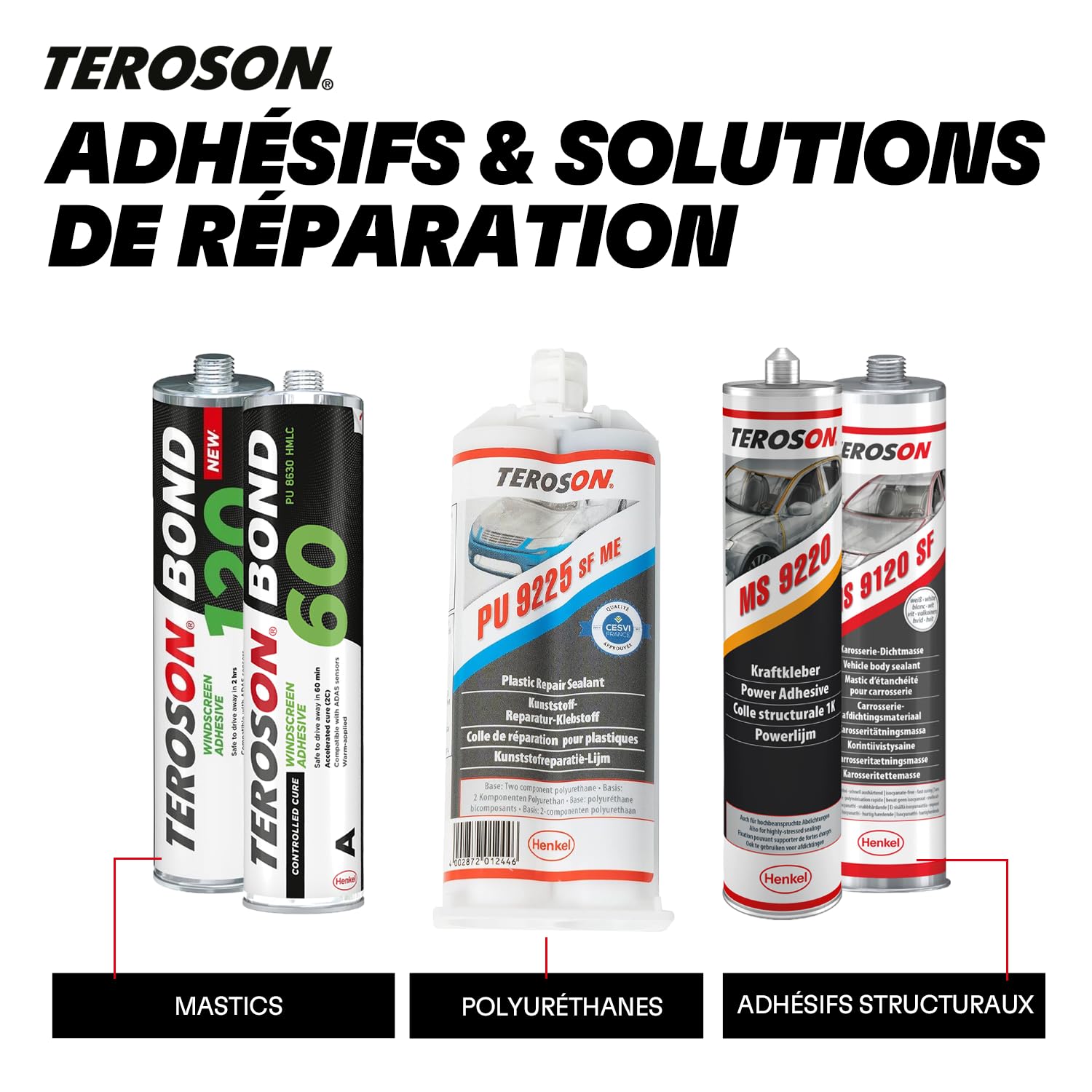 TEROSON MS 9320 SF Gris mastic étanchéité carrosserie voiture auto 1x300ml