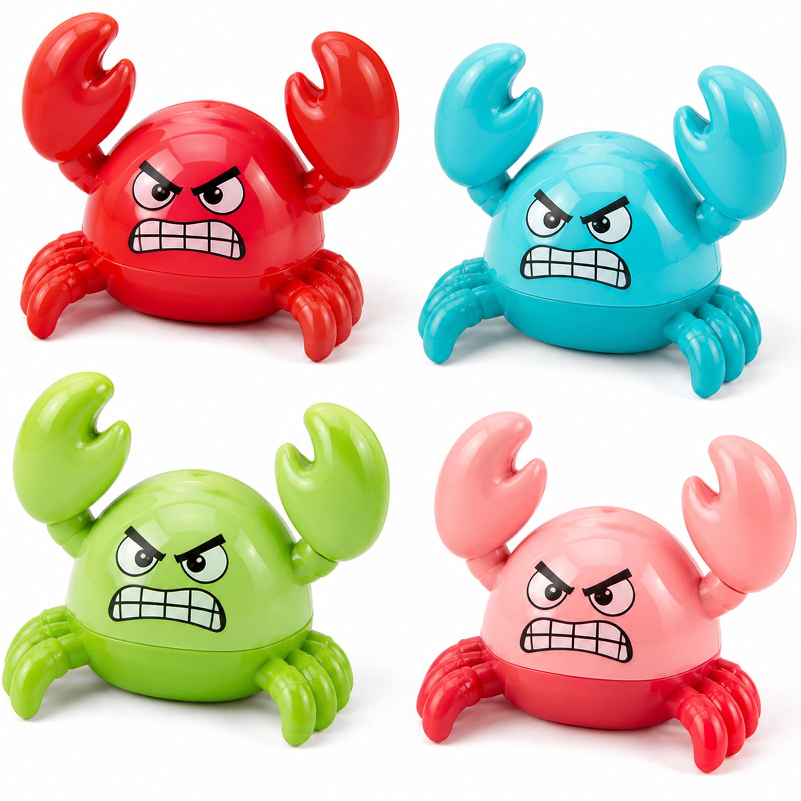 4 Pcs Diving Toys,Pool Game,Water Play Sinking Crab Figures for Bath Tub,Swimming Pool,Beach,Party Favours,Water Activity,Gift Bag Fillers,Summer Outdoor Games and Ocean Theme Decor Set,Garden Party