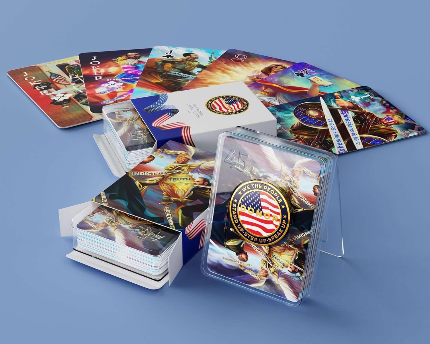 Generic The Donor Deck: Defending The Republic Playing Card Deck - Poker, Blackjack, Euchre, Casino Games - 100% of Proceeds go to MAGA Inc