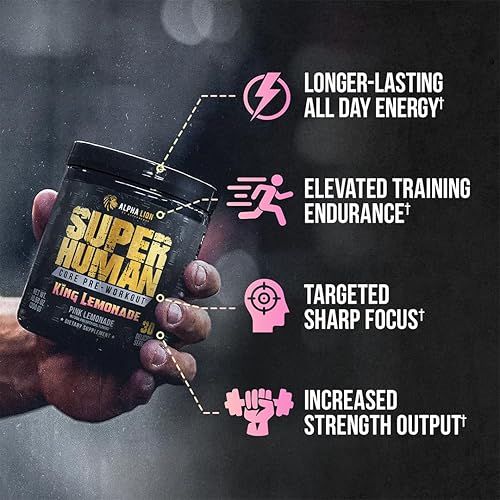 Miniatura 3 de ALPHA LION Core Pre Entrenamiento con Creatina para el Rendimiento, Beta Alanina para los Músculos, L-Citrulina para el Bombeo y Cafeína de Tres